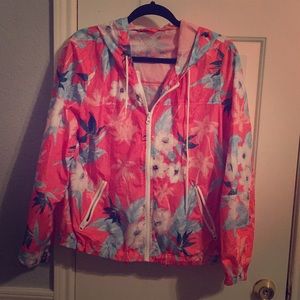 American Eagle Light Floral Windbreaker